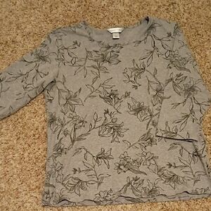Women's Christopher & Banks Gray Floral Top